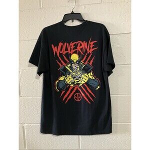Marvel X-Men Wolverine Deadpool T-Shirt Size L Large Comic Graphic Tee 90s Style